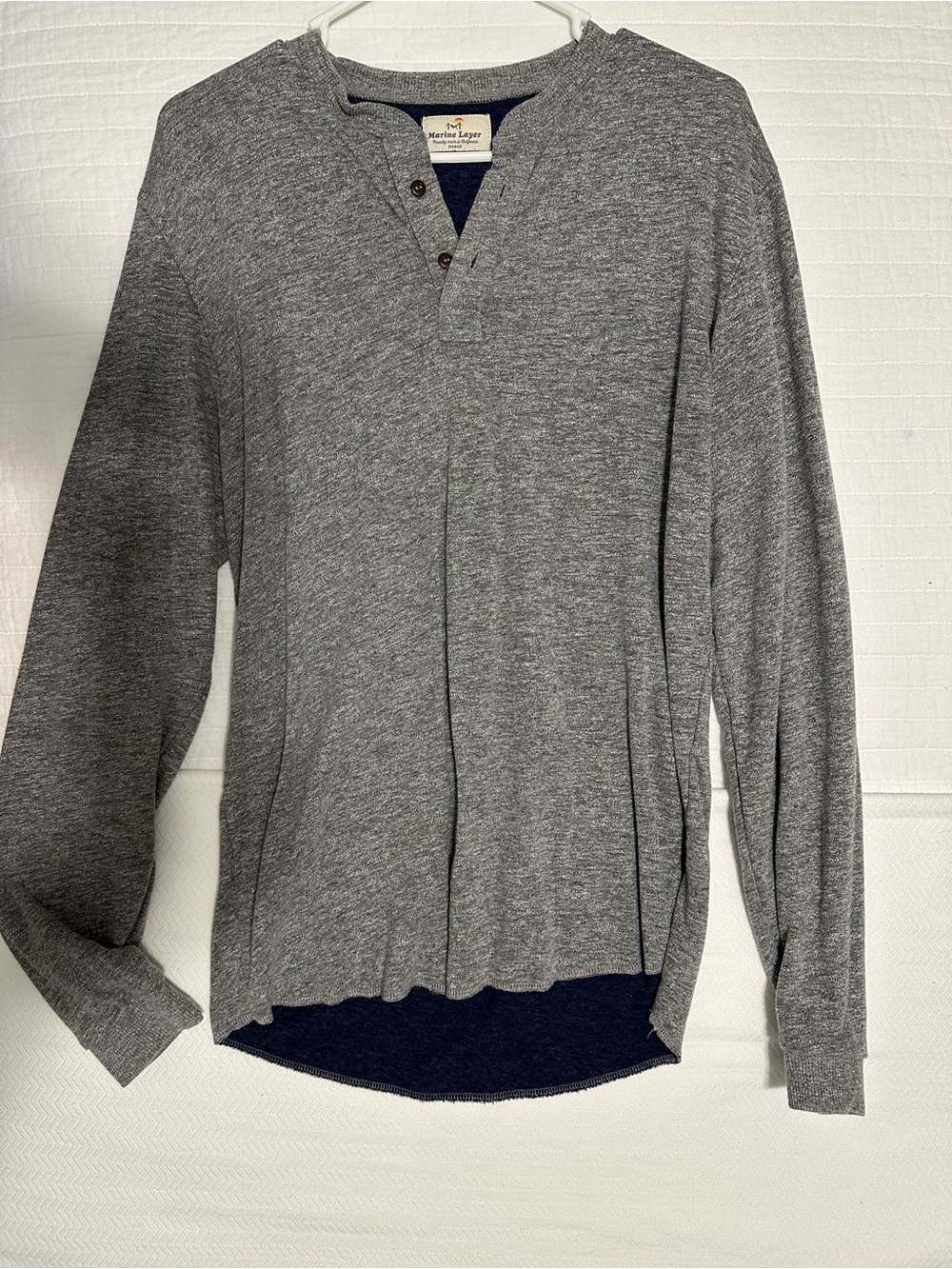 Marine Layer Men’s Heather Grey Long-Sleeve Henley